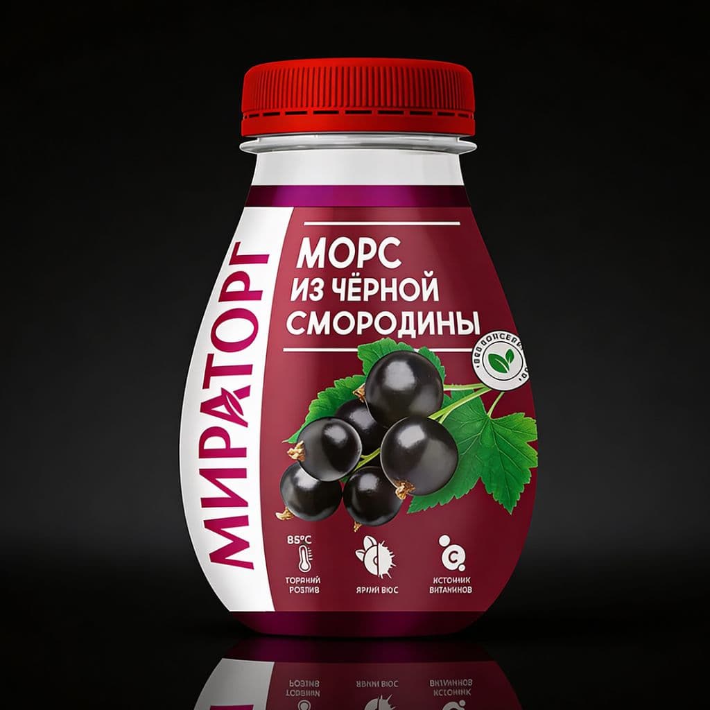 Морс из черной смородины «Мираторг», 370 мл ￼